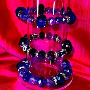 Gorgeous Heavy Glass Bracelet Trio